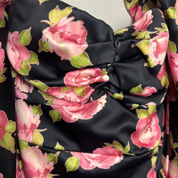 House of CB Amaryllis Rose Print Mini Dress - Picture 12 of 12